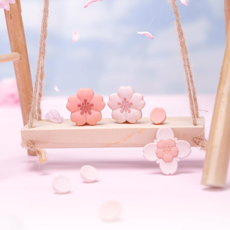 GEEKSHARE Sakura Cross D-Pad Button Caps Thumb Grip Caps Set Compatible with Switch 2, ABXY Key Buttons Sticker Cover Caps for Switch 2, Cherry Pink - Image 5